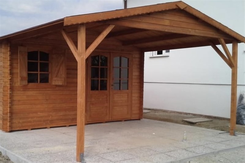 STRUTTURE IN LEGNO TETTOIA MT 2,50 - PORTA DOPPIA - FINESTRA